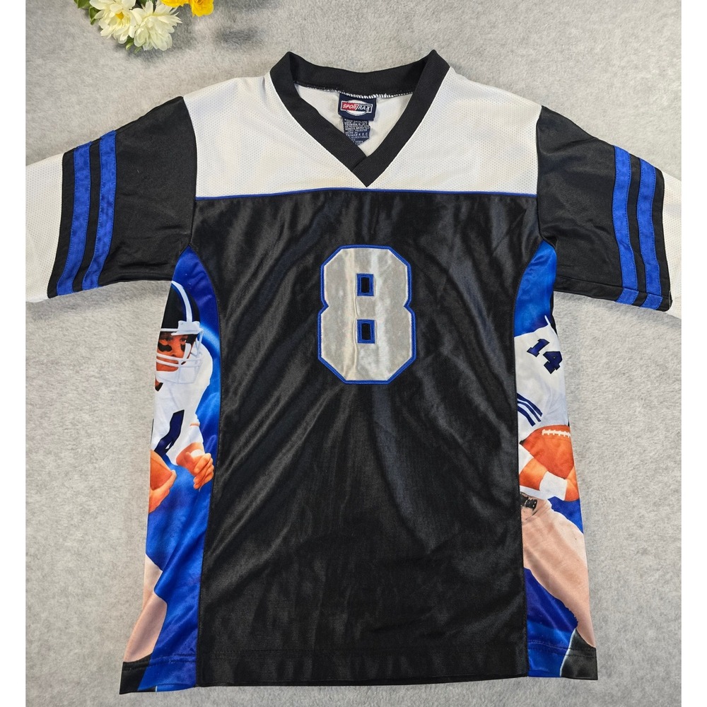 Sportrax Boys Football‎ Jersey Number 8 Vintage Y2K Boys Size M 10/12